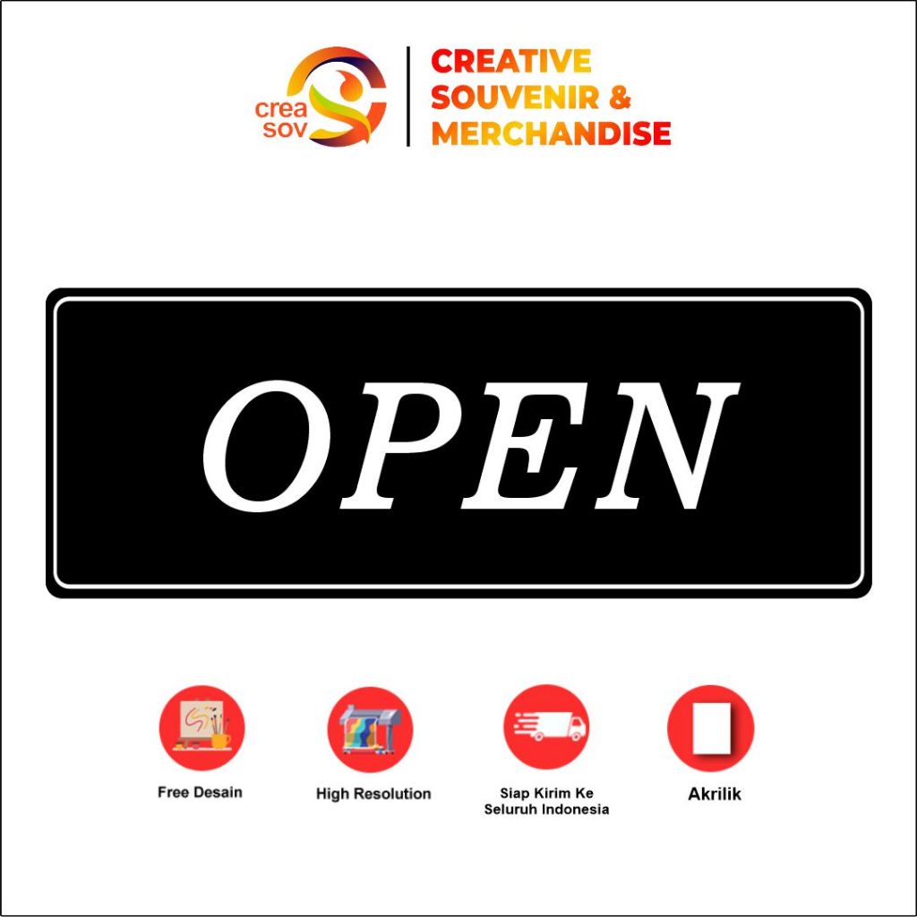 

Creasov - Akrilik Sign Tulisan Kasir Akrilik Sign Sticker Hiasan Open Dan Close Toko Acrylic Signage Murah