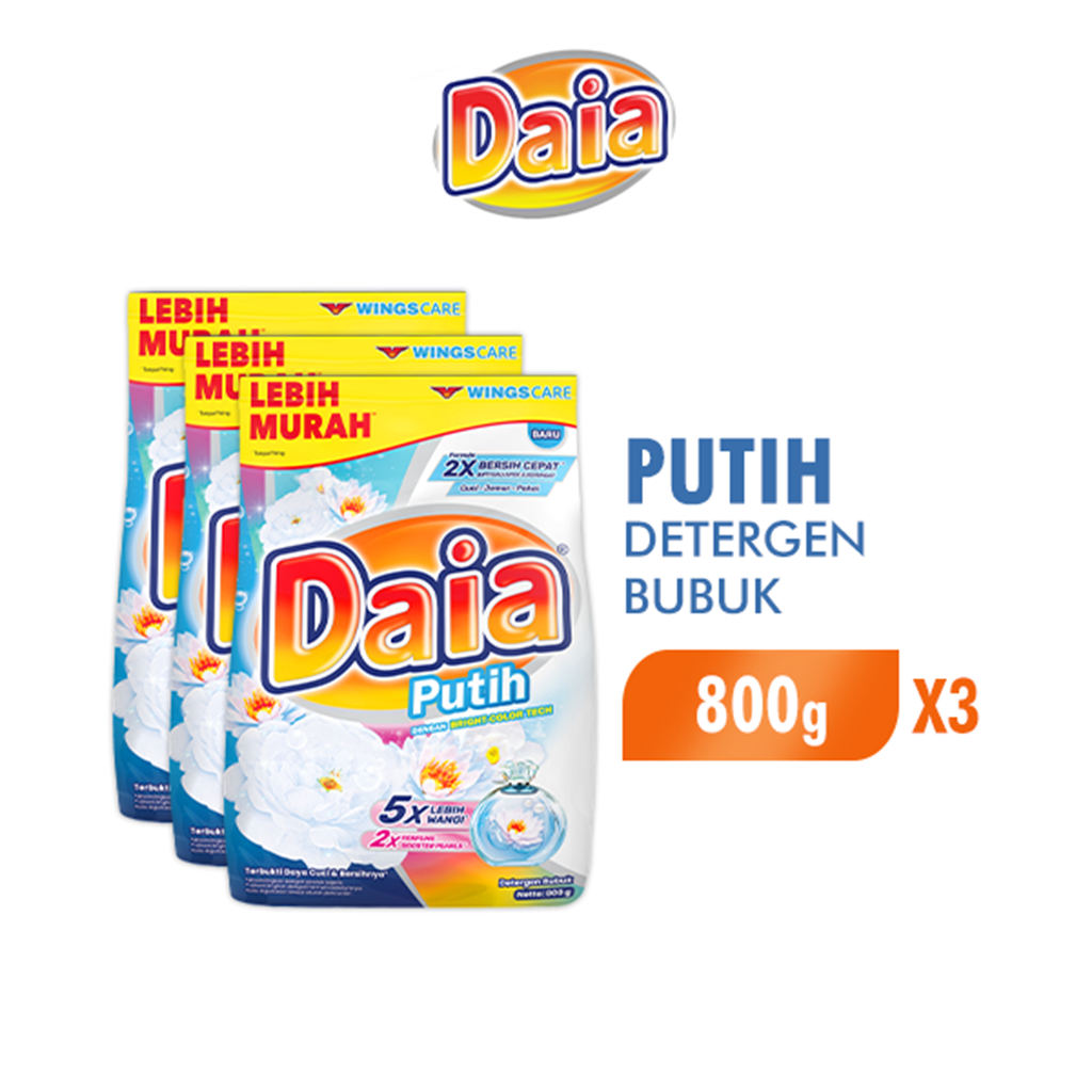 Daia Detergen Bubuk Putih 800 g x3