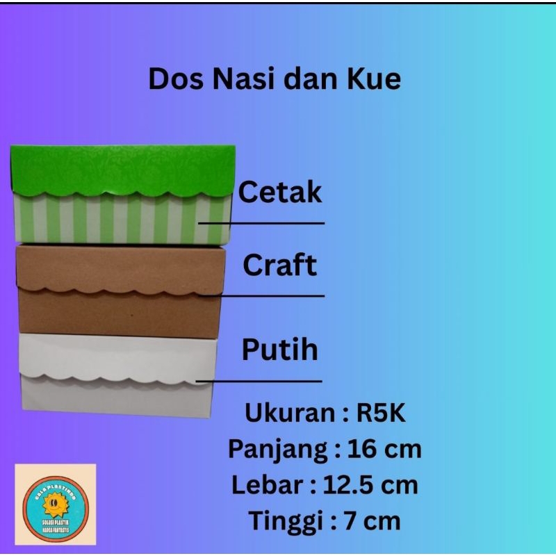 

Dus kotak nasi/kue ukuran R5k