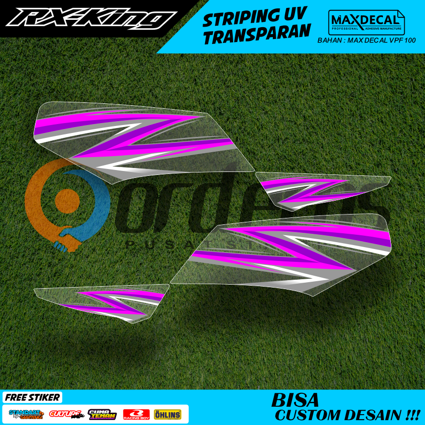 STIKER MOTOR RX KING LIS STRIPING TRANSPARAN  DESAIN UNIK SIMPLE MINIMALIS FREE REQUEST WARNA/TULISA