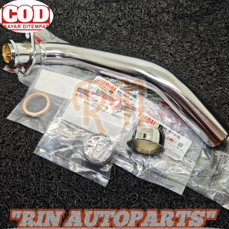 LEHER KNALPOT SET PAKING CINCIN FIZR FIZ R F1ZR FORCE ONE CHROME ORIGINAL YAMAHA