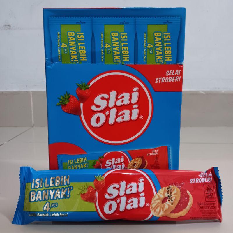 

Slai Olai Biskuit Selai Stroberi 1 Dus isi 10 Sachet