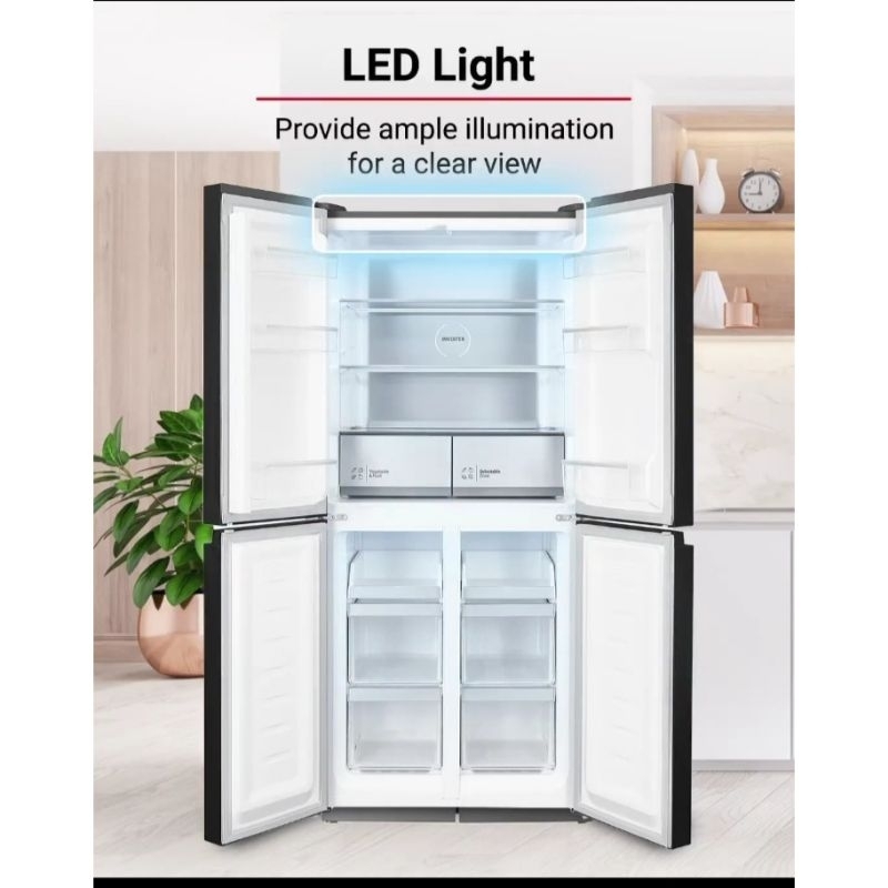 Kulkas Hitachi 4 pintu side by side Metal cooling _HR4N.7522DSXID INVERTER  GARANSI 10 KOMPRESOR