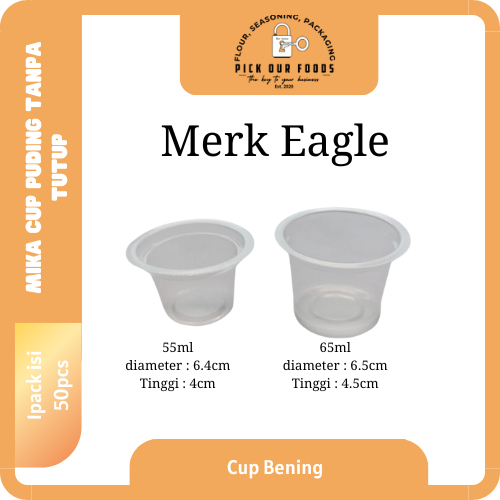 Mika Cup Puding | Gelas Plastik Puding 55ml | Mika cup 65ml | Cup Plastik Puding | Cup Agar Tanpa Tu