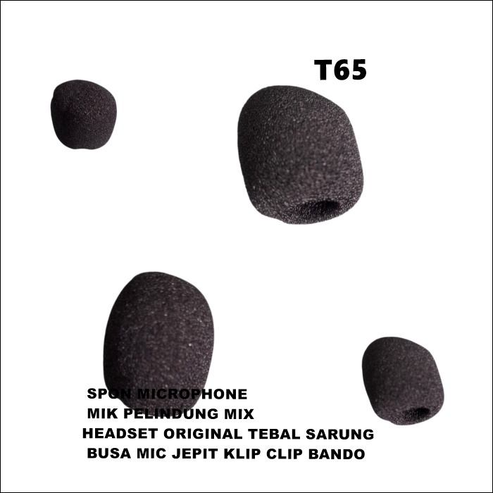 T65 BUSA MIC JEPIT KLIP CLIP BANDO HEADSET ORIGINAL TEBAL SARUNG MIK PELINDUNG MIX SPON MICROPHONE S