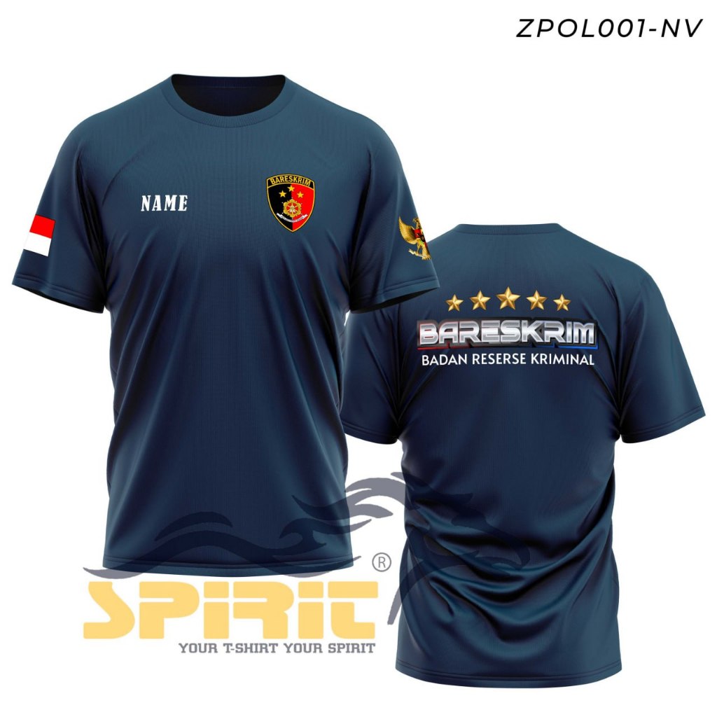 Kaos Polisi Bareskrim Baju Bareskrim Badan Reserse Kriminal Lengan Pendek Katun 24s Distro Jumbo