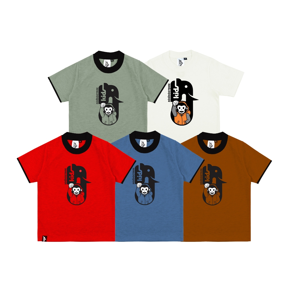 NodDoctrine Kids Tshirt ND Monkey Hijau Biru Merah Coklat Putih - Kaos Anak T-Shirt T Shirt Green Bl