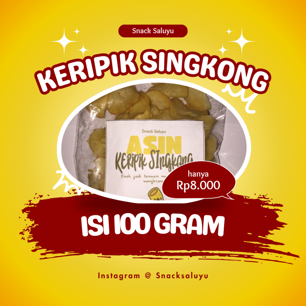 

Keripik Singkong 100 Gram Snack Siap Santap Makanan Ringan Jajanan Ringan Teman Nonton dan Nongkrong Murah