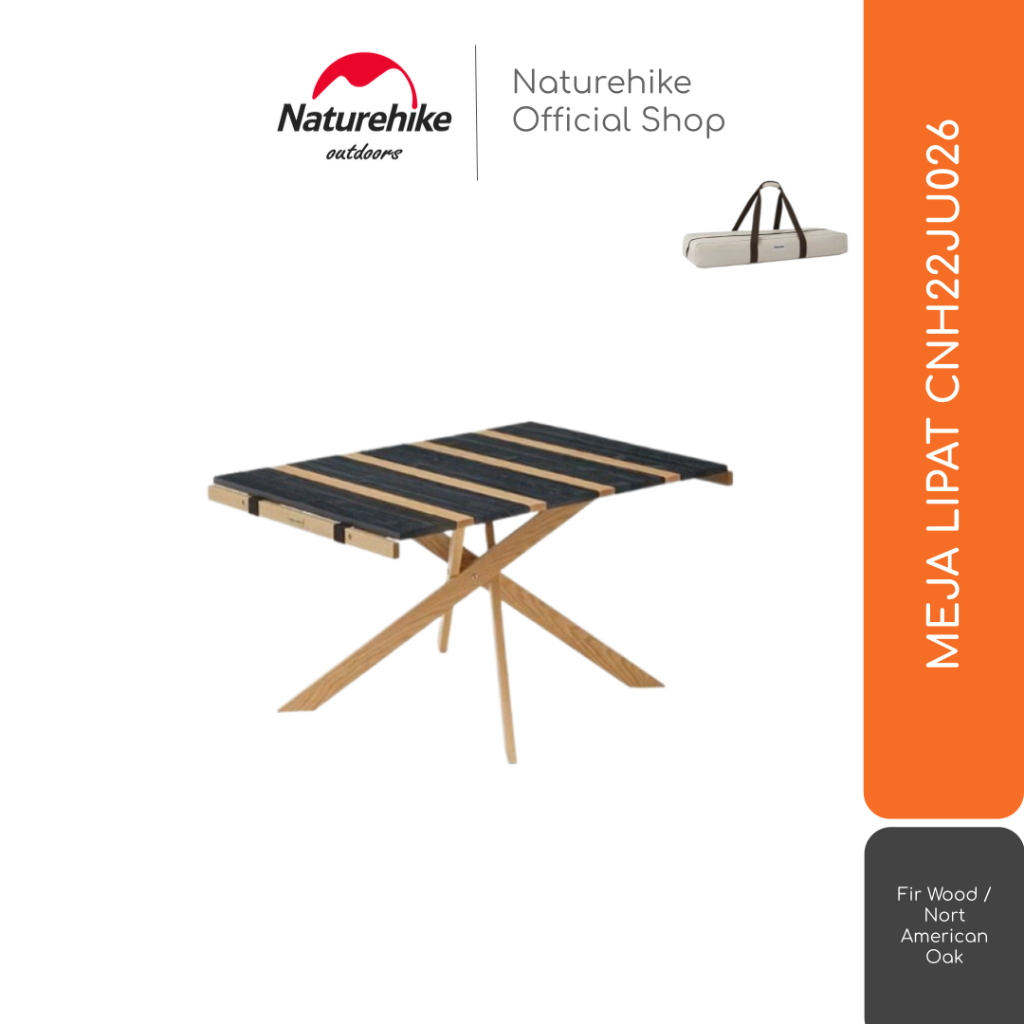 MEJA MAKAN KAYU GLAMPING OUTDOOR PORTABLE NATUREHIKE CNH22JU026