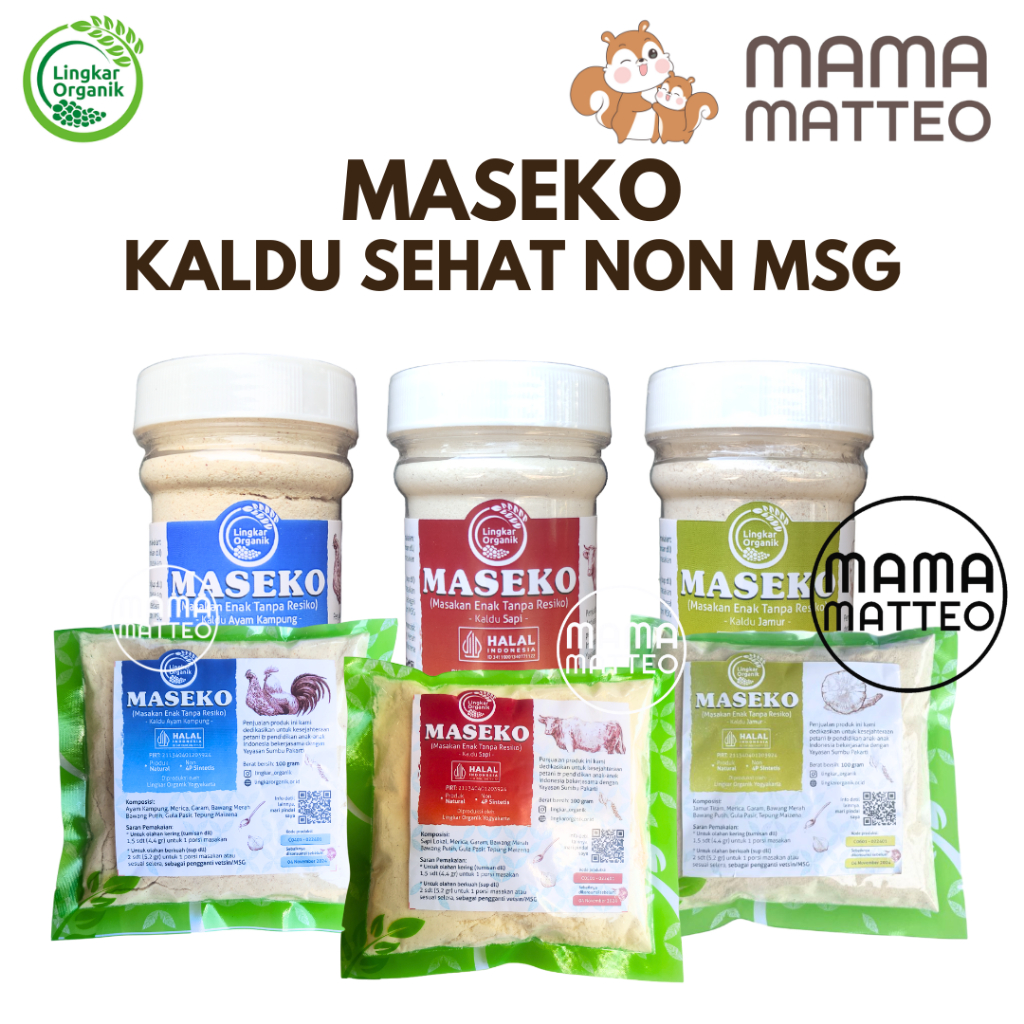 

LINGKAR ORGANIK Maseko Kaldu Sehat Non MSG Refill & Botol / Ayam Kampung / Sapi / Jamur / 100GR & 80GR / BUMBU KALDU MASEKO BANDUNG