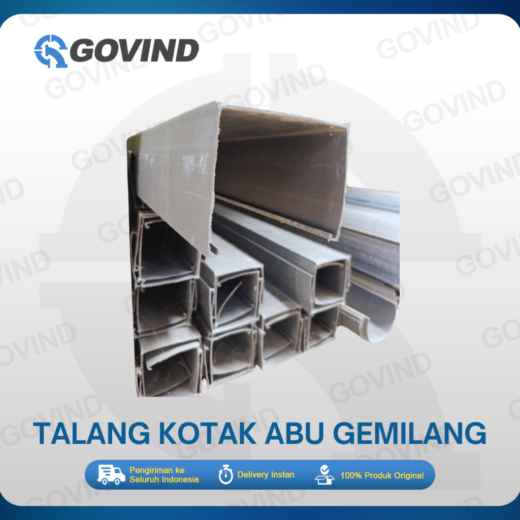 TALANG KOTAK ABU / TALANG KOTAK PVC EKONOMIS MERK GEMILANG 4” – 4 METER PER BATANG