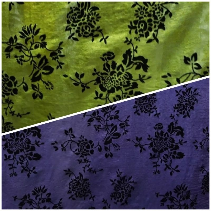 1/2 meter Kain Silky (2 Warna) | Bahan Silky | Kain Meteran | Silky Motif | Bahan Import
