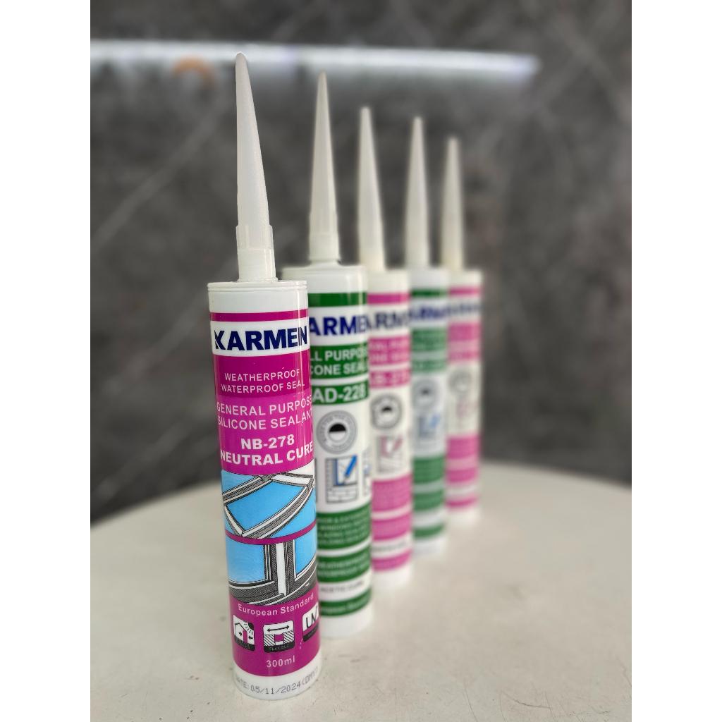 Lem kaca silicone sealant karmen Asam/Acetic