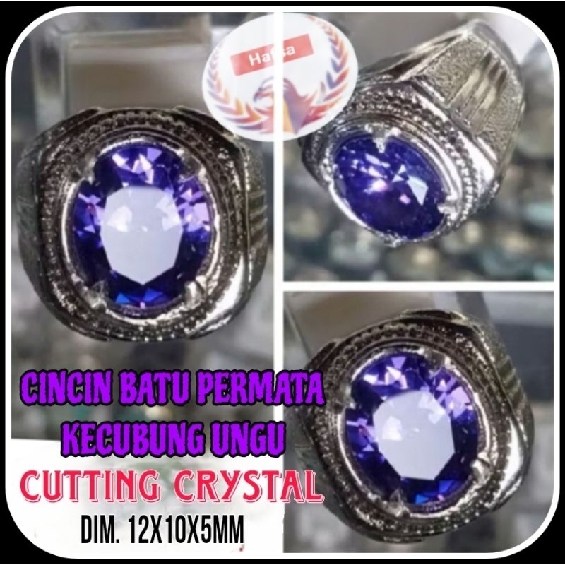CINCIN BATU KECUBUNG UNGU CUTTING CRYSTAL
