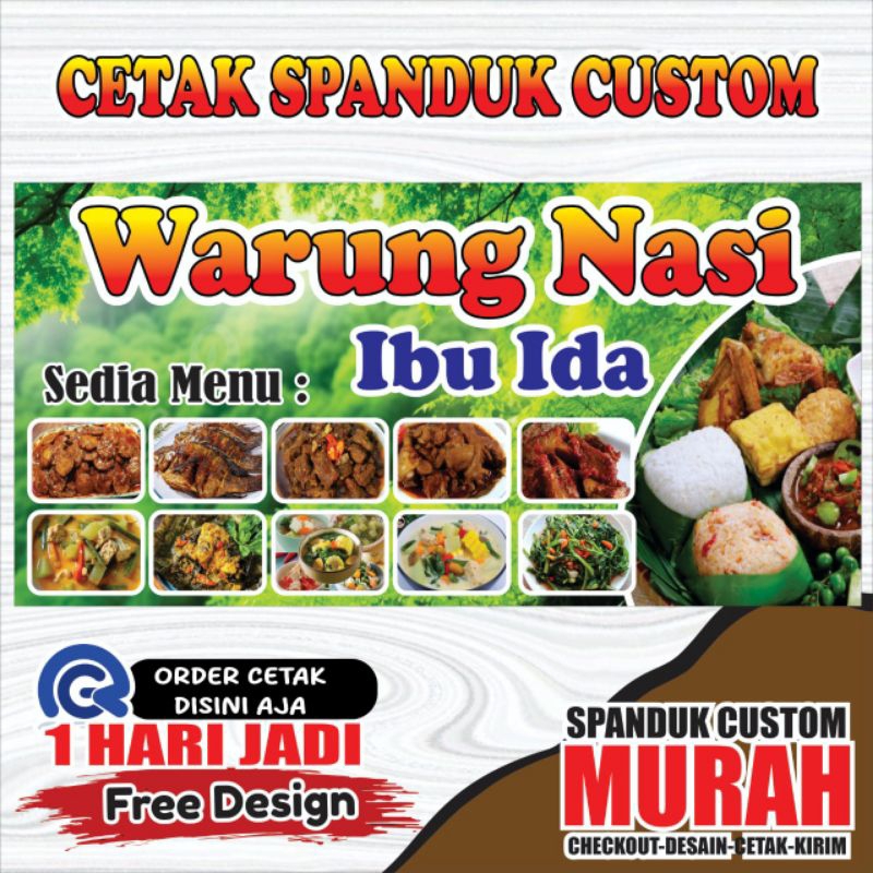 Spanduk Banner Warung Nasi - Warung Makan  - Bisa Custom