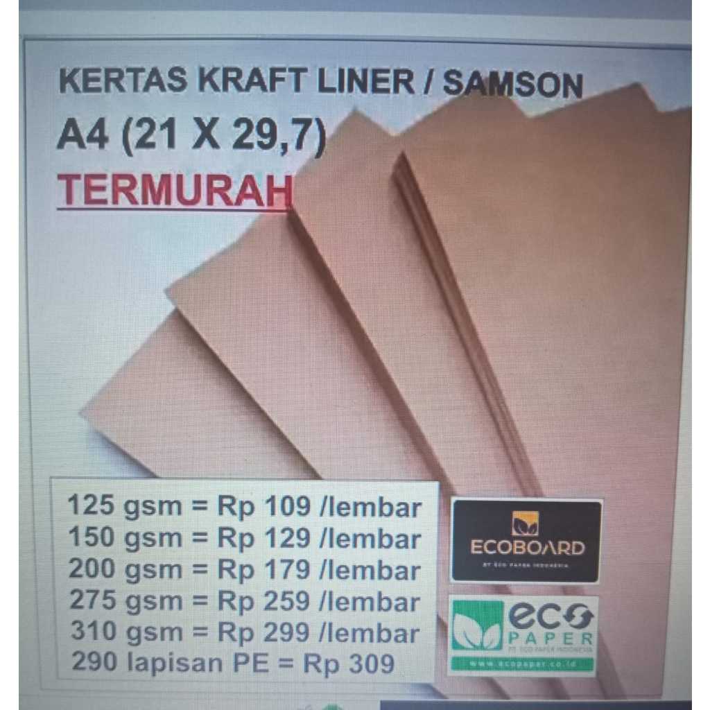 

pesanan kraftliner 200 gsm ukuran a5, 500 pcs