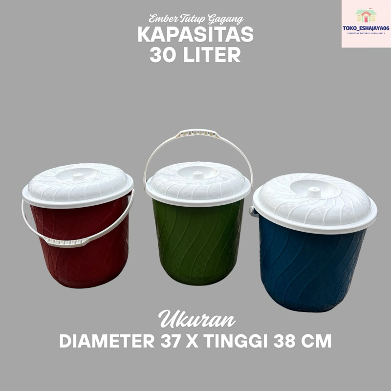 Ember Tong Timba Wadah Tutup Bertutup Gagang Bergagang Pegangan Berpegangan Handle Pel Ngepel Rendam