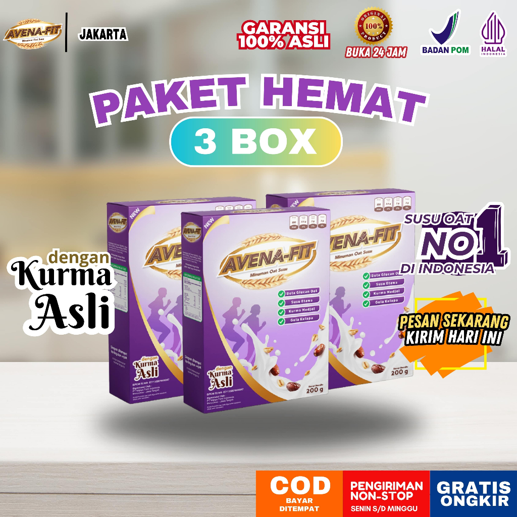 

Paket 3 Box Avenafit - Sereal dan Oat Sehat Ampuh Bantu Atasi Kolesterol Jahat dan Gerd