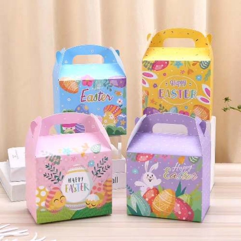 

Satuan- Box kue cookies permen telur Paskah/ Box gabble kotak kado Paskah/ Box kado gift Paskah motif Kelinci