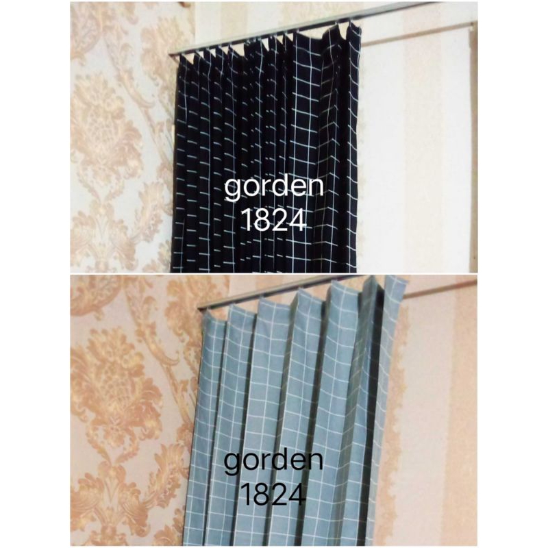 GORDEN MOTIF KOTAK KOTAK / GORDYN JENDELA/PINTU HORDENG KATUN AESTHETIC