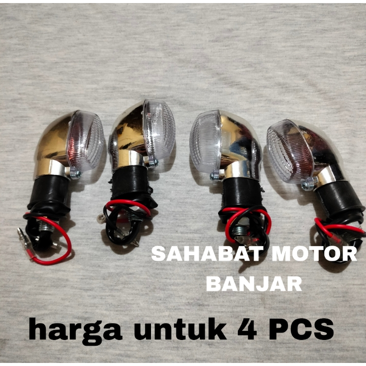 4 PCS Lampu Sen/Sein Termurah Model Old Vixion CHROME/Lampu Sen Vixion Old/Lampu Sen
