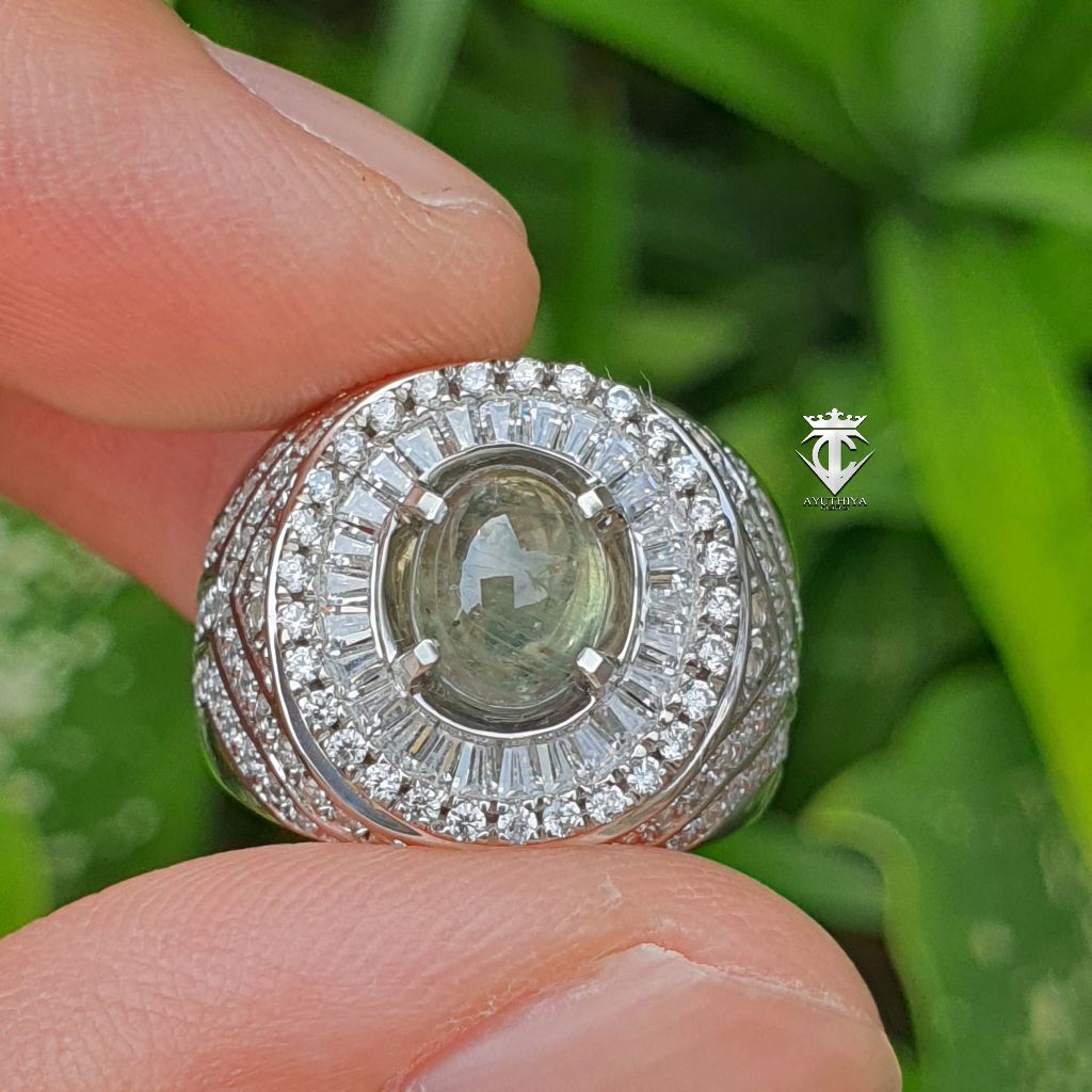 Batu Permata Natural Green Sapphire No Heat Unheated 2.37 Ct GRI Memo