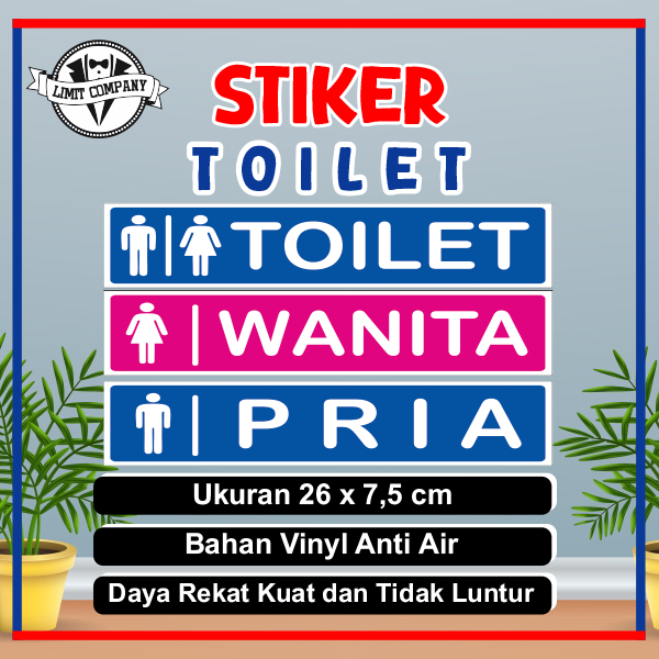 Sign Sticker Label Toilet / Stiker toilet pria / stiker toilet wanita / stiker kamar mandi / stiker 