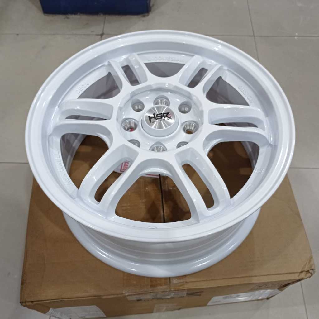 VELG MOBIL WARNA PUTIH RING 15 HSR WHEEL AERI BUAT AGYA BRIO DATSUN XENIA