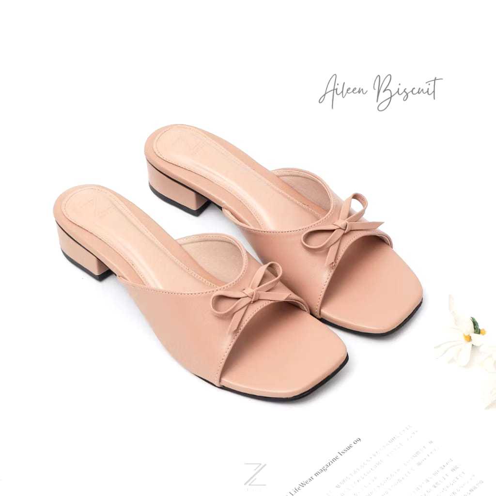 Sandal Wanita Kekinian Hak 3cm Selop Nyaman Dipakai