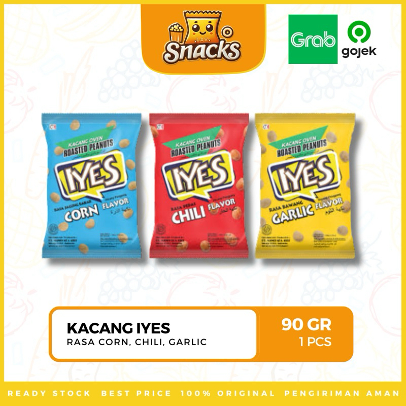 

Lav.Snacks︱ Kacang Oven Roasted IYES ( Chili / Corn / Garlic ) 90GR - 1 PCS