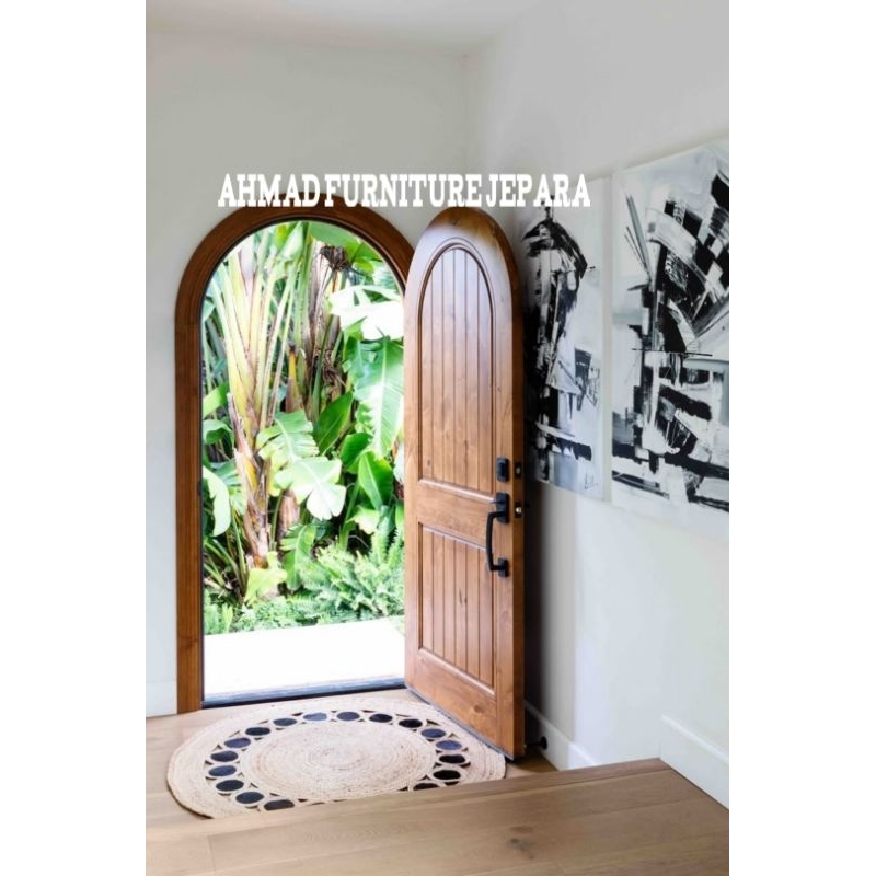 KUSEN PINTU MODEL LENGKUNG FULL JATI