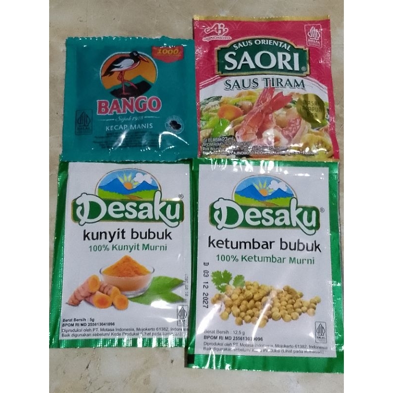 

Kecap Bango +Kunyit Bubuk+Saori Saus Tiram+Ketumbar Bubuk Paket 3G (TRB16)