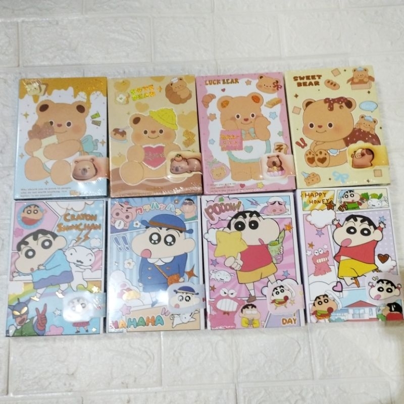 

buku diary magnet shinchan dan butter bear capybara