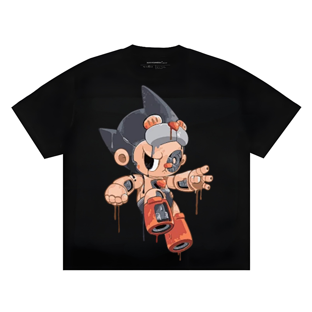 2025 Model hot Korea kaos pria kaos pria Mechanical Astro Boy cetak katun ukuran besar S-XXL--5180