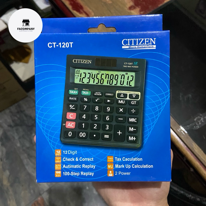 

TERMURAH‼️KALKULATOR CITIZEN CT-120T / 12 DIGIT CHECK CORRECT