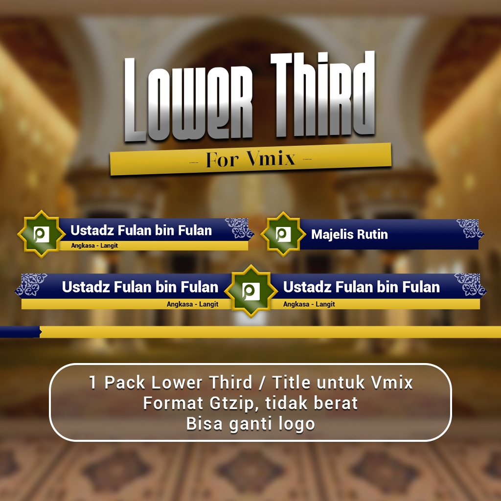 Paket Title Vmix - Lower Third Vmix - Subtitle Aplikasi Vmix - Title Vmix islami, Cocok untuk acara 