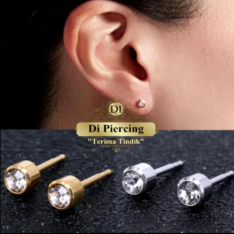 Anting tusuk Permata Titanium Anti karat Anting pria wanita Anting Titanium anting viral Anting terb