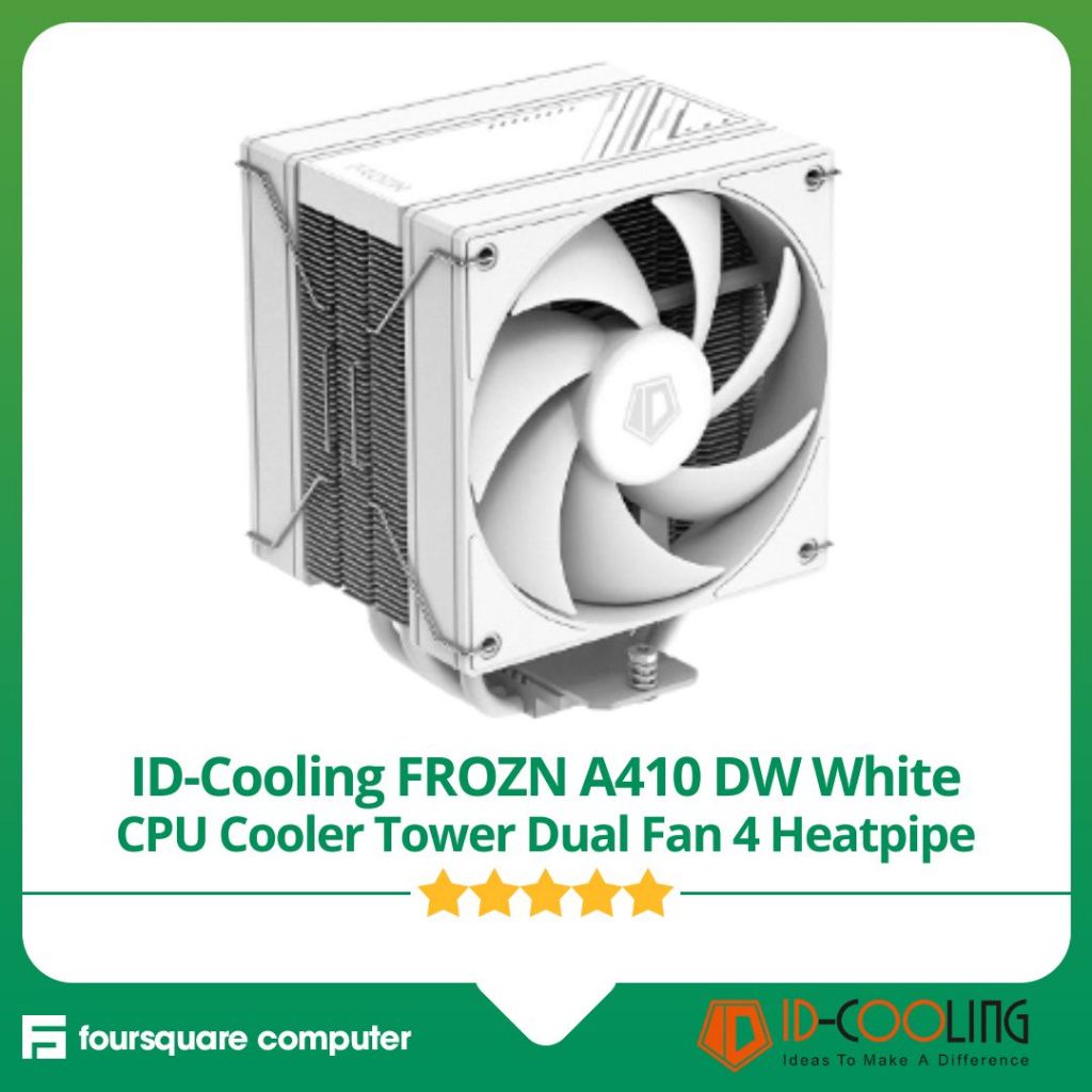 ID-Cooling FROZN A410 DW White CPU Cooler Dual Fan 4 Heatpipe