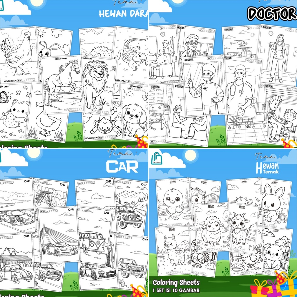 

KERTAS GAMBAR A4 UNTUK ANAK – 10 LEMBAR – ART PAPER KHUSUS MEWARNAI – COLORING SHEETS
