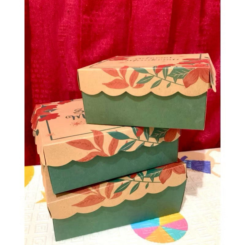 

dus box kue/cemilan. kardus kue kotak. kardus uk 14x10x7.