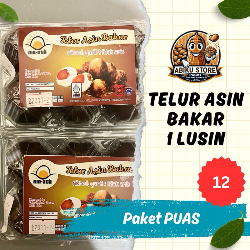 

telur asin bakar kemasan 12 biji dan 6 biji