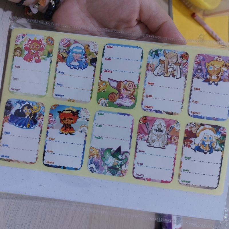 label nama label mata pelajaran label Cookie run kingdom stiker nama stiker sekolah stiker mata pela