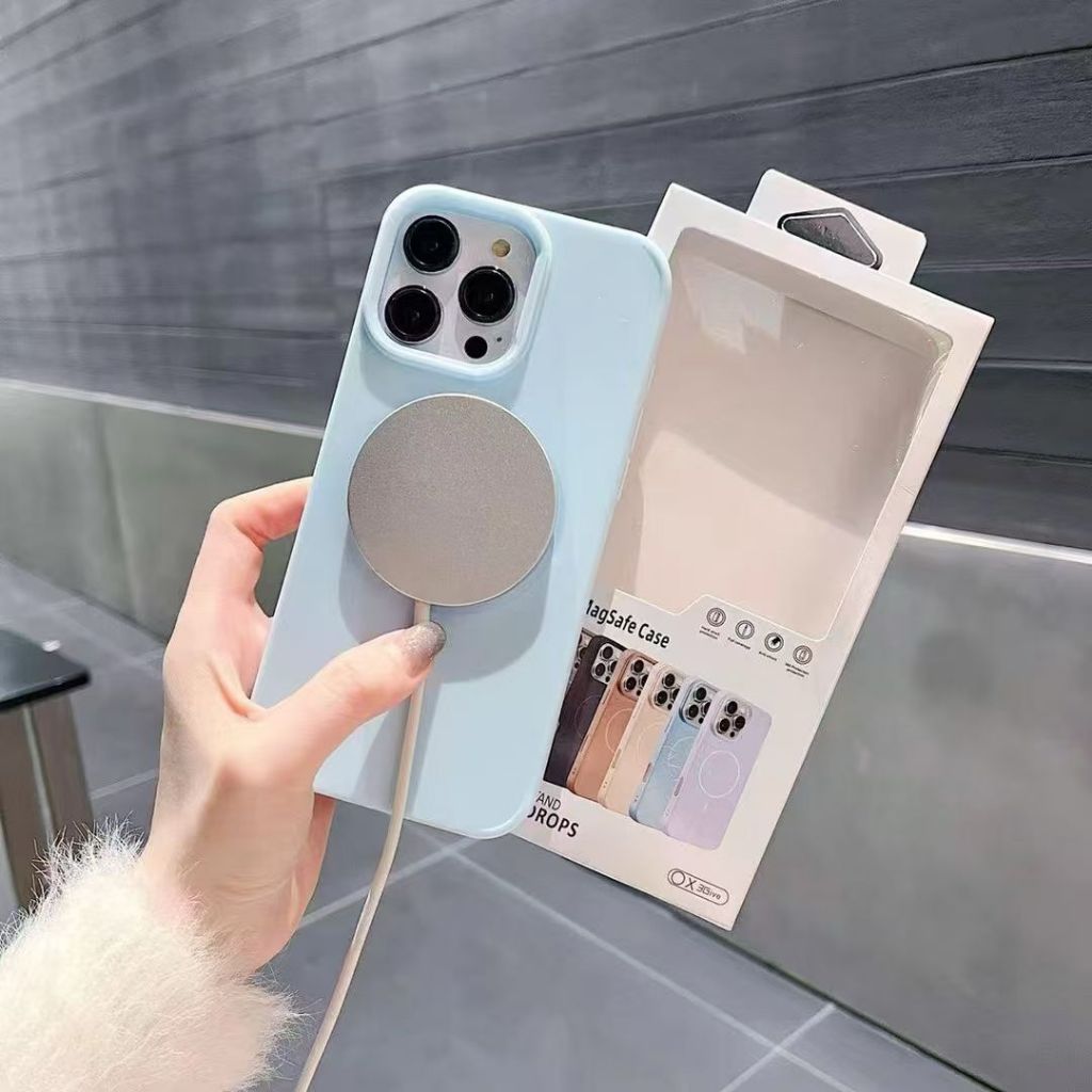 Case Exclusive Macaron Dove Magsafe Bludru for Iphone