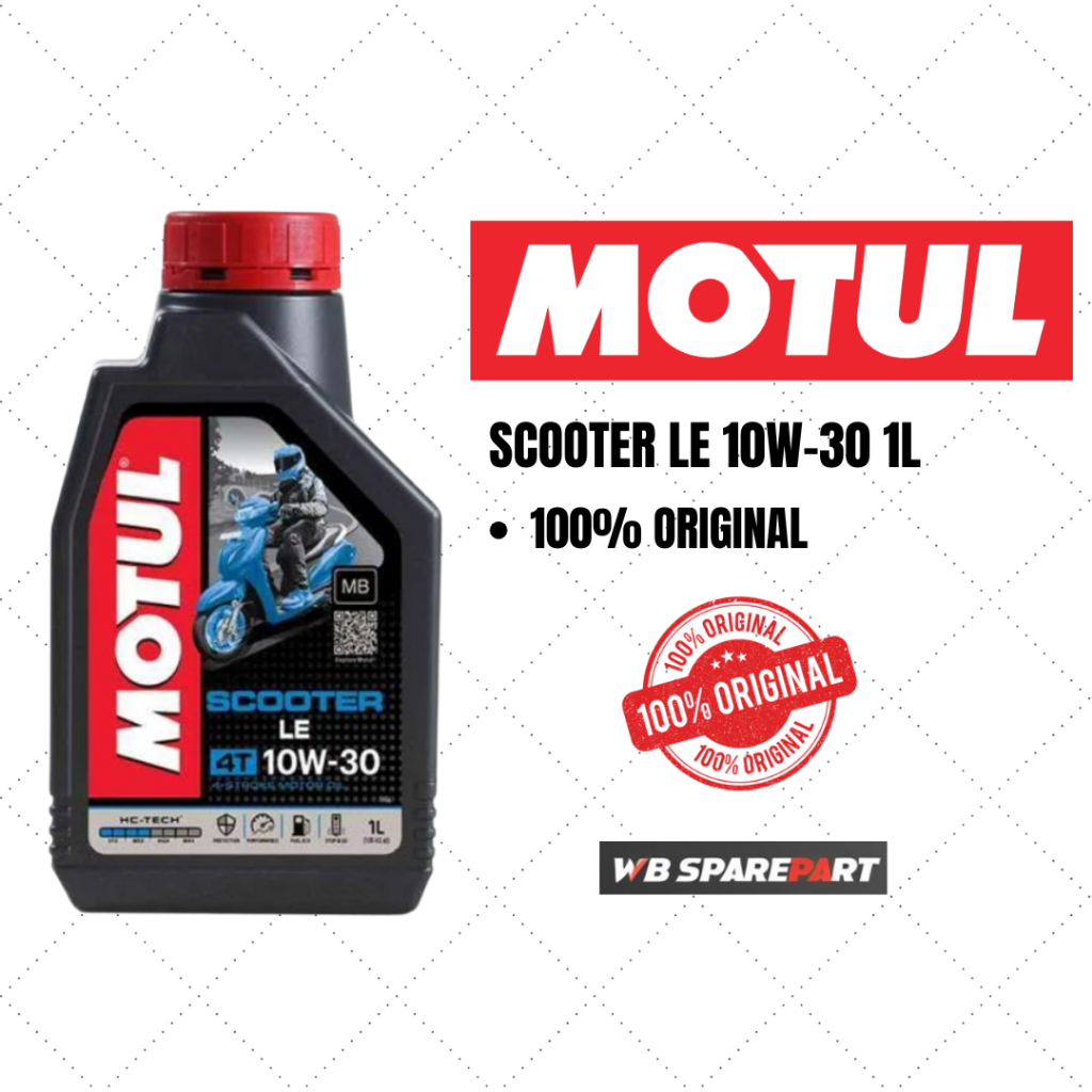 OLI MESIN MOTOR MATIC MOTUL SCOOTER LE 10W-30 1Liter 100% ORIGINAL
