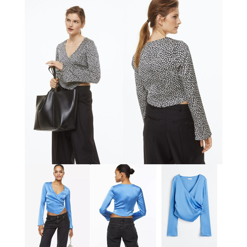 [PROMO ORI] Satin Wrap Blouse Wanita - HM-5095