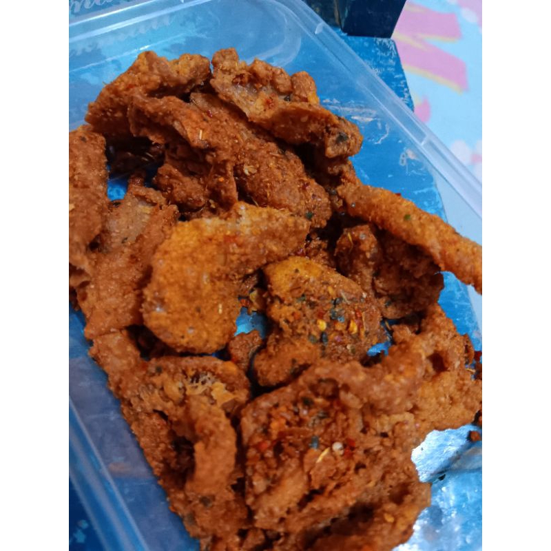 

Kulit Ayam Crispy Pedas Asin Daun Jeruk