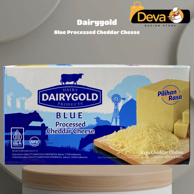 

Dairygold Blue Processed Cheddar Cheese - Keju Dairygold Biru 160gr