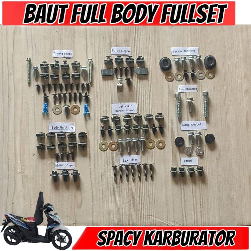 Baut Full Set Cover Body Honda Spacy Karbu / Baut Full Body spacy karburator