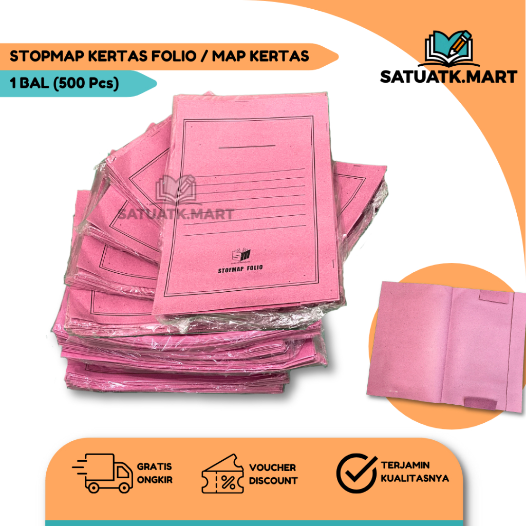 

(1 Bal/10 Pack/500 Pcs) Stopmap Kertas Folio/ Map Kertas