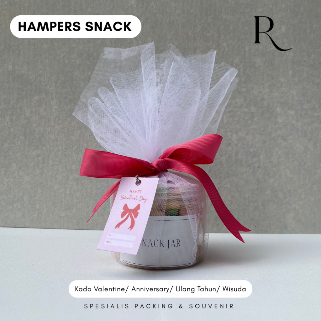 

Hampers Snack | Biskuit Ciput Kancing Gem Rose | Jar Toples 400ml | Kado Valentine Pacar | Hadiah Anniversary | Pink Series | Gift
